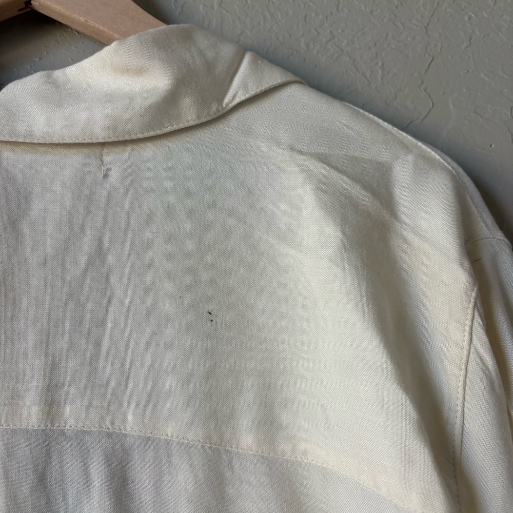 Vintage 90s S.G.D.N. Embroidered Rayon Blouse | Made in India | Floral Lace M - Picture 9 of 12